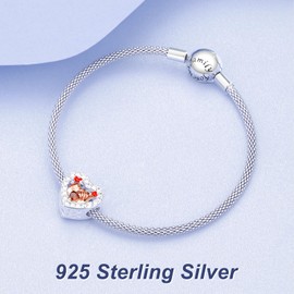 Simphman 925 Sterling Silver Love Heart Charms Dangles for Bracelets and Necklaces, Gift Jewellery for Women, Girls, Family and Friends, Cubic Zirconia