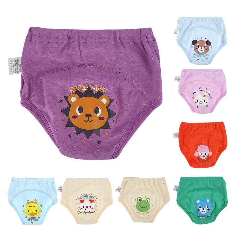 8PCS Baby Cloth Cartoon Waterproof Diapers Nappies Toddler 4 Layers