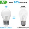 ORALUCE A15 LED Bulb 5 Watts Warm White 3000K,40W Equivalent