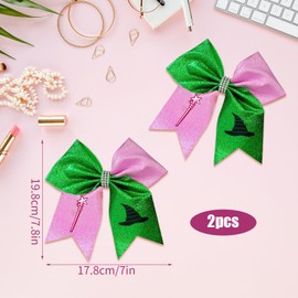 2PCS Pink and Green Hair Bow, Green and Pink Bow Hair Clip for Fans, Cute Birthday Gifts for Women
