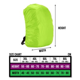 BTR Waterproof Backpack Covers. High Visiblity Rucksack Covers. Fluorescent Yellow 35l