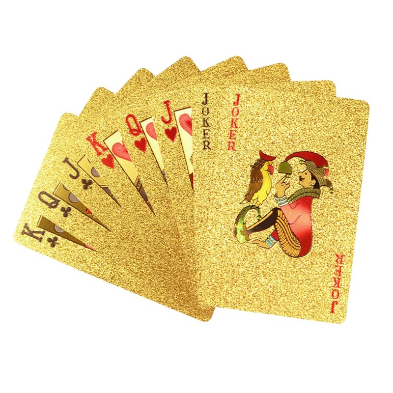 PMLAND Gold Waterproof Playing Cards - Poker Deck for Parties
