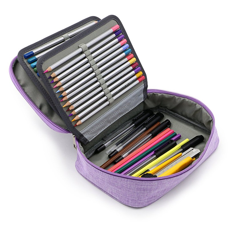 IGNPION Large Pen Pencil Case Stationery Pouch Bag Case for