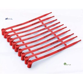 BFSEALS Plastic TITE lock ECO Security Seal, 100 Pcs, numbered and barcoded, Red Color