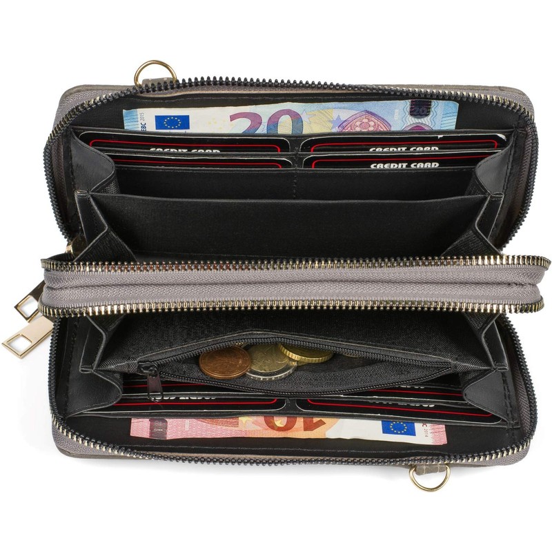 styleBREAKER 02012364 Women's 2-in-1 Mini Bag Shoulder Bag with Grained