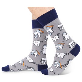 HAPPYPOP Dental Assisstant Gifts for Men - Dental Socks Men Tooth Socks Dentist Socks, Dental Hygienist Gifts Dental Students Gifts Dental Hygiene Gifts In Bulk