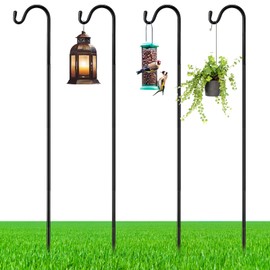 Yetene 4 Pcs 60 Inch Shepherds Hook for Outdoor Adjustable Bird Feeder Pole Metal Steel Shepard Hooks for Hummingbird Stand Feeder Pole for Garden Plant, Lantern, Hanging Wedding Decor