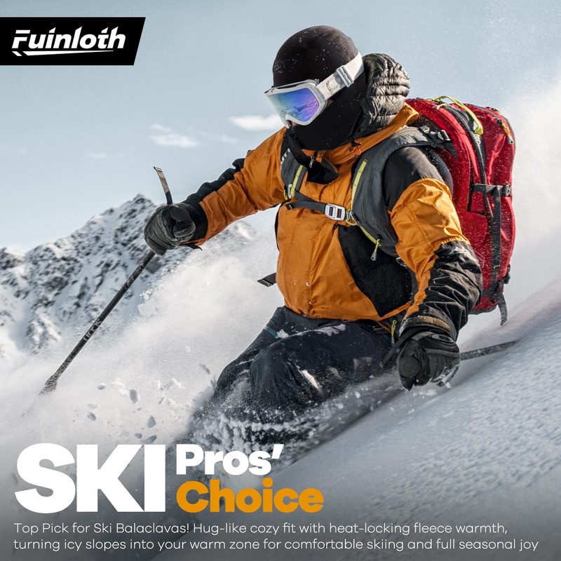 Fuinloth Ski Mask Balaclava Pro, Cold Weather Windproof Thermal Shiesty