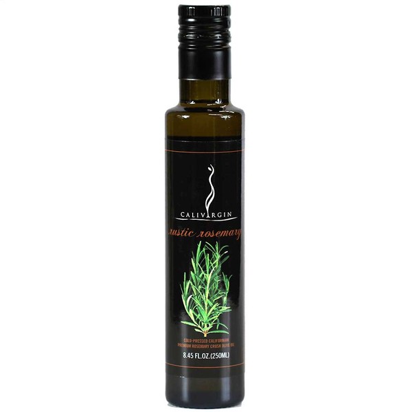 Calivirgin Rosemary Olive Oil - Rosemary Infused Extra Virgin Olive Oil - Cold Pressed Olive Oil - Rosemary Flavored Olive Oil - No Preservatives, Organically Grown Olives - Gourmet Olive Oil - 250ml