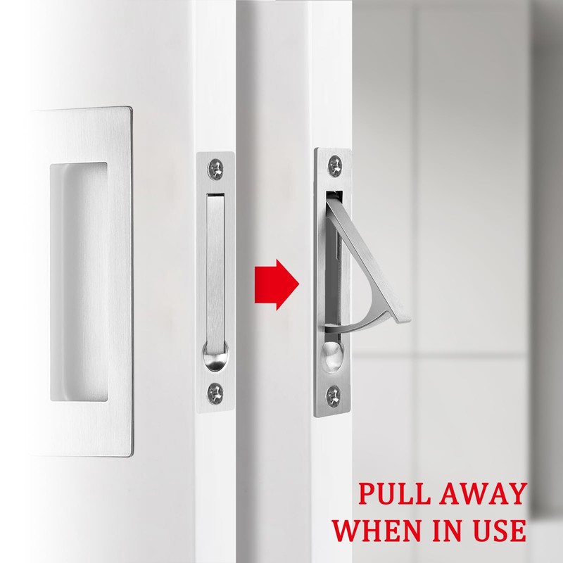 senharvest Pocket Door Pull and Edge Pull Set Brushed Nickel,