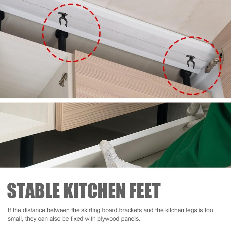 Skirting Clips, Pack of 15 Kitchen Pedestal Attachment with 45