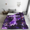 Purple Cross Blanket Christian Religious Cross Decor Throw Blanket Hummingbird
