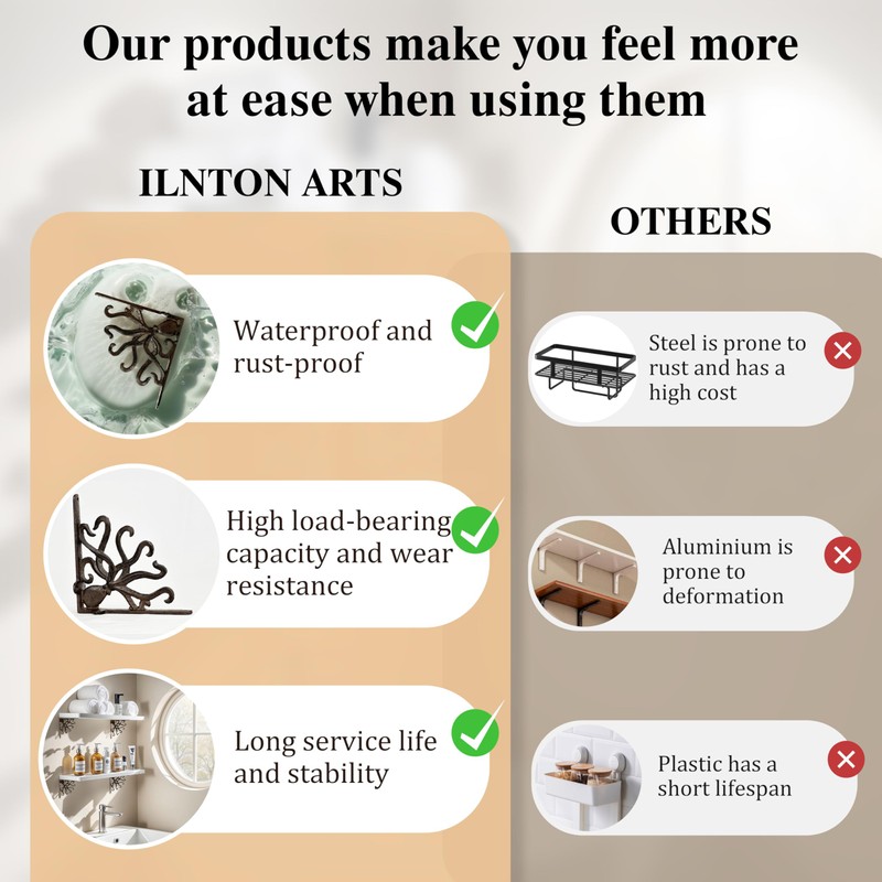 Linton Arts Octopus Cast Iron Shelf Brackets – 7.04"x7.04" Decorative