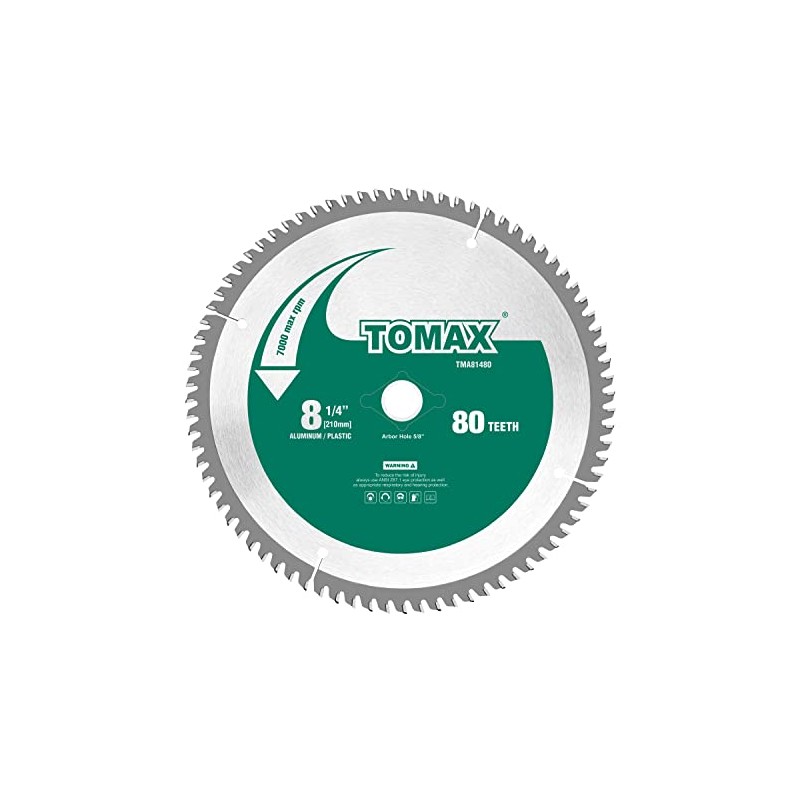 TOMAX 8-1/4-Inch 80 Tooth TCG Thin Aluminum and Non-Ferrous Metal