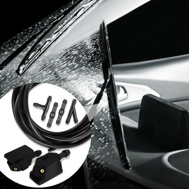 Windshield Washer Hose Kit, 2 Meter Washer Fluid Hose with 4 Pcs Hose Connectors and 2 Front Windshield Washer Nozzles, Washer Spray Jet Kit, Universal Windshield Washer Nozzles Kit