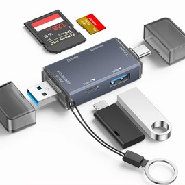 mornwell 4 en 1 Lector de Tarjetas SD,Adaptador SD/Micro SD/TF/USB/Tipo c a OTG USB 3.0 y Tipo c,Card Reader Compatible con SDXC/SDHC/MMC/Windows/Xiao