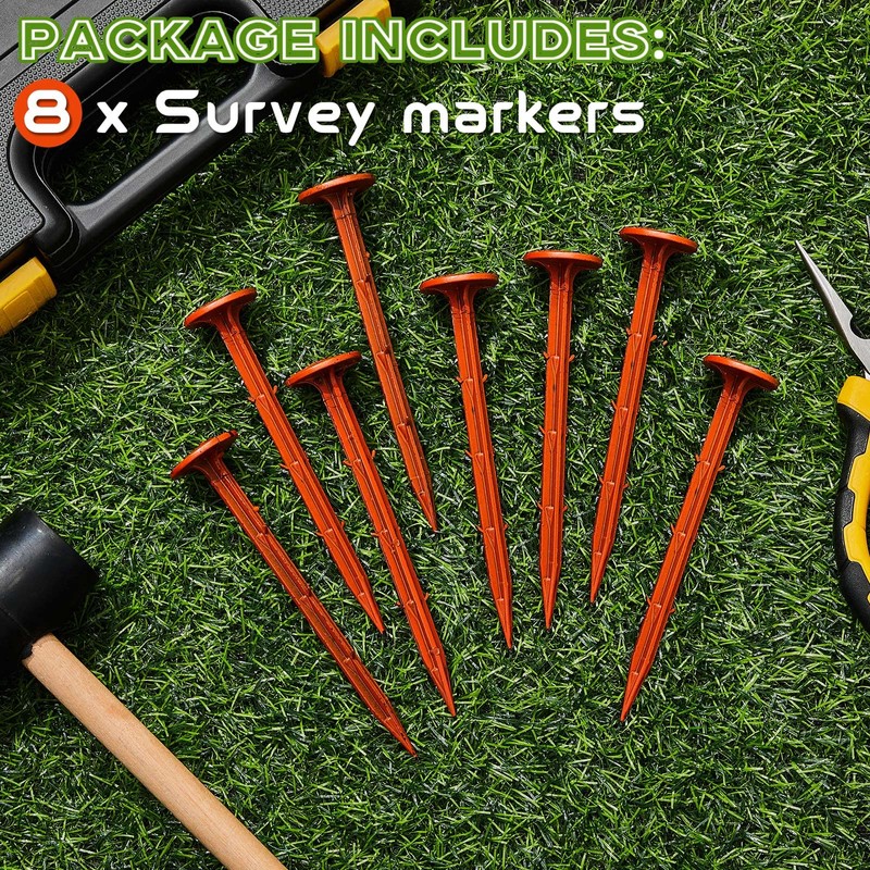 8 Pcs Garden Stakes Survey Markers Low Profile Survey Stakes