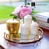 LINDLEMANN Decorative Tray - Metal Mirrored Vanity Tray with Distinctive
