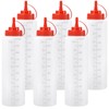 Katfort Condiment Squeeze Bottles Ketchup Dispenser, 6 Pack 32oz Squeeze