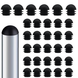 Juego de 30 tapones redondos de plástico de 3/4 pulgadas, tapones de extremo de tubo de plástico, tapas de extremo de muebles de patio para sillas de metal, protector de deslizamiento de