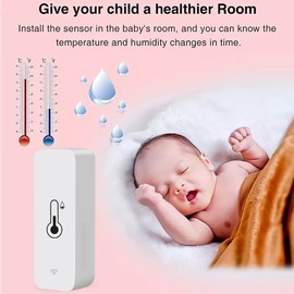 Comboss WiFi-Hygrometer Thermometer-Sensor, kabelloser Temperatur- und Feuchtigkeitssensor für den Innen- und Außenbereich mit Remote-App-Benachrichtigungsalarm, Arbeit mit der Tuya-App (4-Pack)