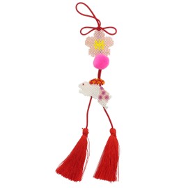 MIYUKI BFK-534 Beads Kit, Made with Shaped Stitching, Hanging Hina Kit, Rabbit and Cherry Blossom