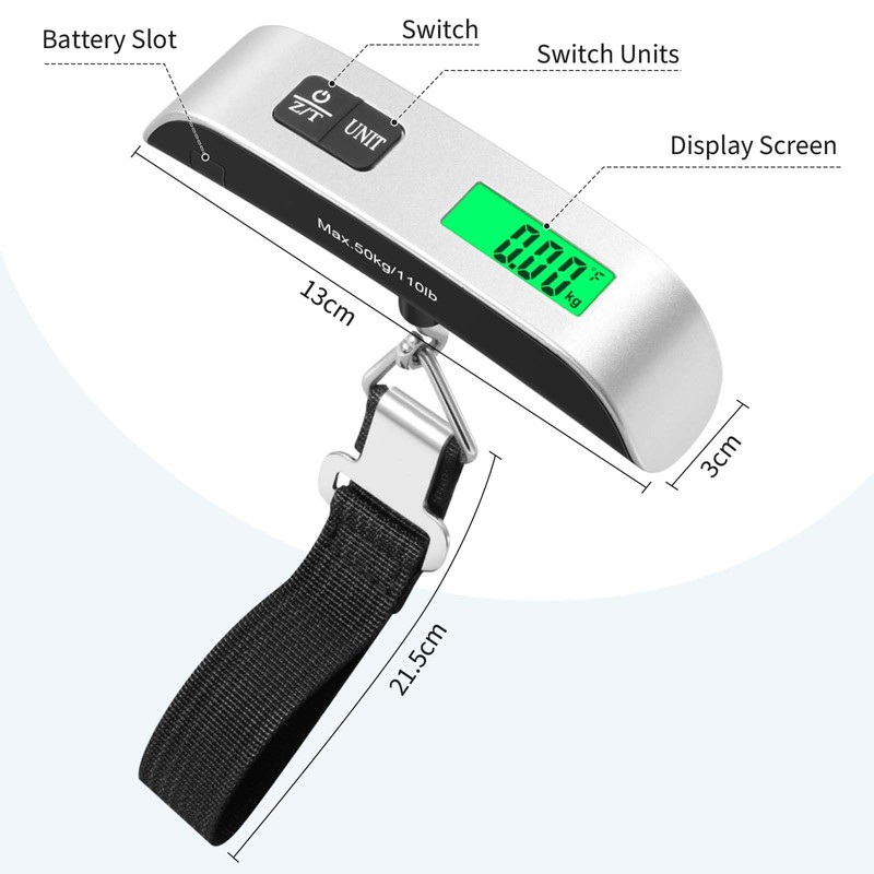 Blendura Luggage Scales, Digital Portable Luggage Weight Scale 110 lb/