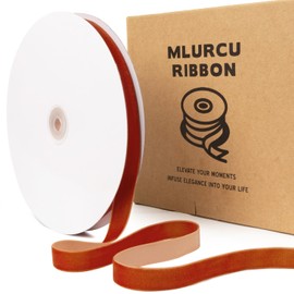 Terracotta Velvet Ribbon 5/8 Inch 25 Yards Vintage Thin Burnt Orange Velvet Ribbon for Christmas, Autumn Weddings, Fall Harvest Festival, Thanksgiving, Gift Wrapping, Bows Making, Sewing Trim, Crafts