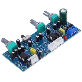 Preamp Board 2.1 Channel Subwoofer Pre‑Amp Low Pass Filter Amplifier Circuit Board Tone Control Board with Independent Interfaces for Full Frequency and Bass Output Signals