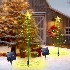 MZJAUVF Outdoor Solar Christmas Lighting, Christmas Decoration Solar Outdoor Christmas Tree Lighting, Outdoor Solar Christmas Decoration with 8 Modes, Solar Christmas Decoration for Garden, Patio
