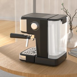 Empstorm Doorstep Delivery Appliance Professional Semi Automatic Electric 850w Espresso Coffee Machine with Visible Water Windowplug type: US, color: Black