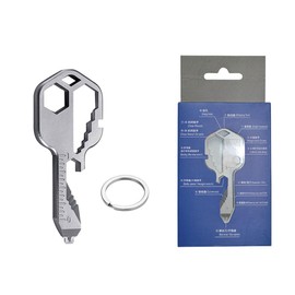 BDHI 1pc 24 in 1 Multi-Tool Key Stainless Steel Portable Tool Keychain Mini Multi-Tool Key for Men Husband Dads Employee(D35-1), Multi,silver