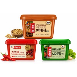 Pastas Coreanas Tradicionales – Gochujang, Doenjang y Ssamjang, Pack de 3, 500 g c/u