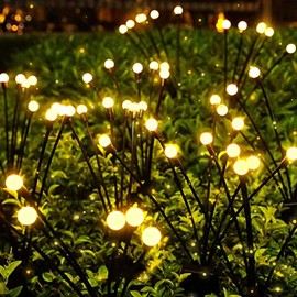 ZFNN Solar Garden Lights – 20 LEDs Solar Firefly Lights, Starburst Swaying Lights, 2 Pack 10 Heads Outdoor Waterproof Solar Garden Decorative Lights for Yard Patio Pathway Lawn Decorations