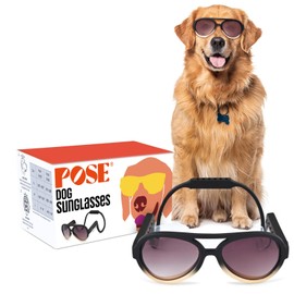 King Sunglasses for Medium-Sized Dog - UV Protective Lenses, Debris Protection, Pannus Prevention, Invisible Chinstrap, Interchangeable Lenses, NYC Design - Sunrise