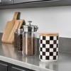 XYQXYQ Kitchen Countertop Ceramic Checkered Canisters,Black And White Food Storage