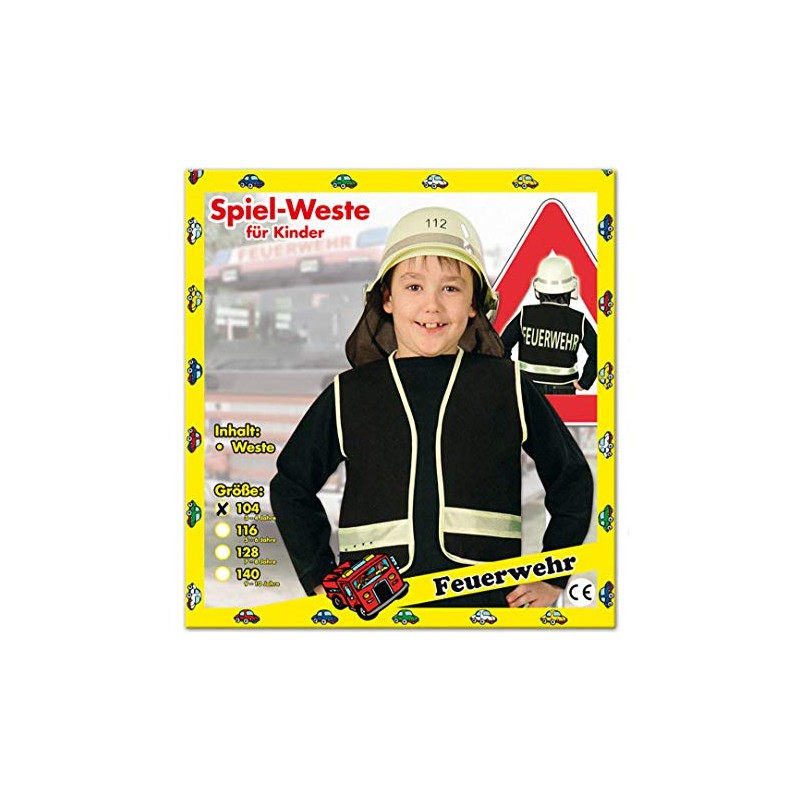 Fries Children Vest "Firefighter", Black 104