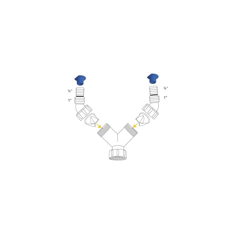 Xavax Dual Siphon Connection, for Flush-Mounted Siphon (Connection with Check