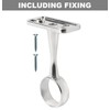 Generic Chrome Ceiling-Mount Bracket for 19mm Curtain Pole, Pack of