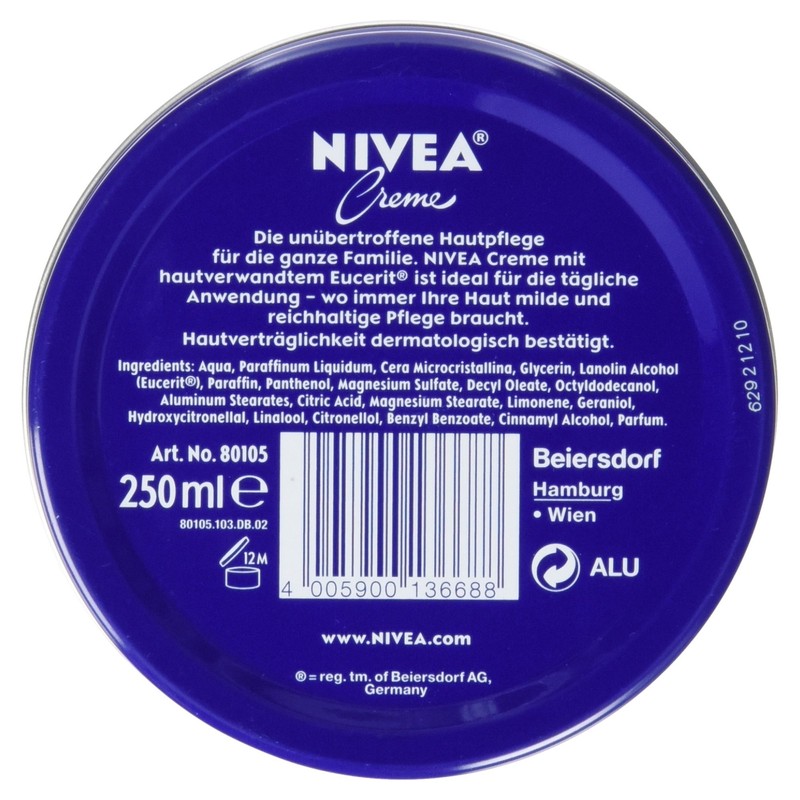 NIVEA Cream 250 ml Tin for Full Body Skin Care