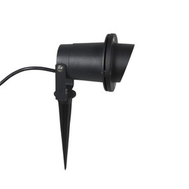 Qazqa Modern Outdoor Spike Light Black/Max 1 x 50 Watt GU10 Outdoor Lighting Metal Cylinder LED