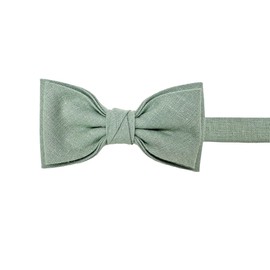 LINILI Linen Bow Tie for Men, Pre-tied and Adjustable, Handmade in EU, Colour: Light Sage Green