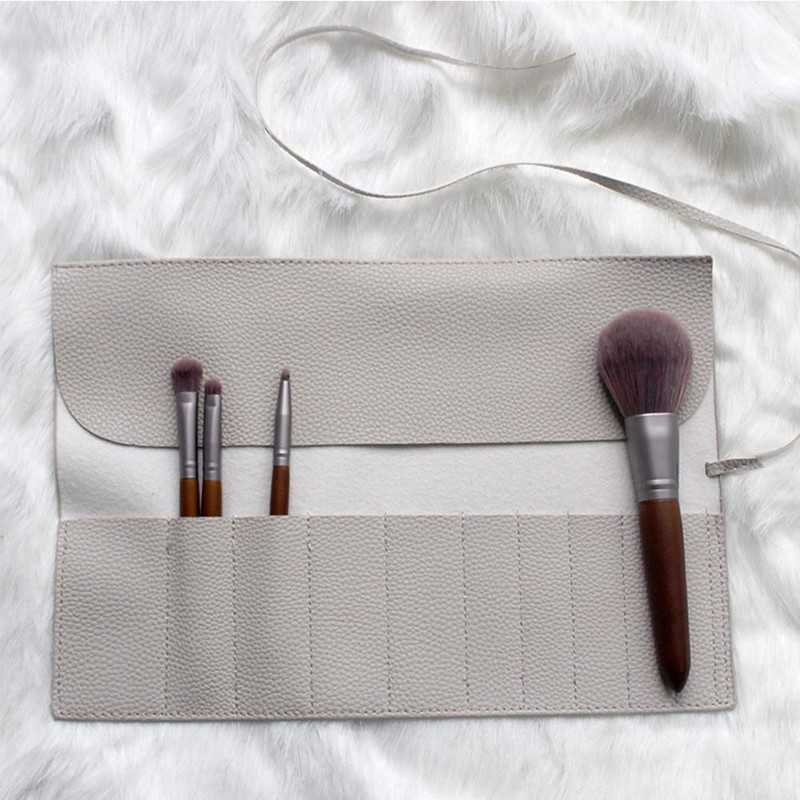 Makeup Pouch, Makeup Brush Pouch, Cosmetic Brush Case, Gray -