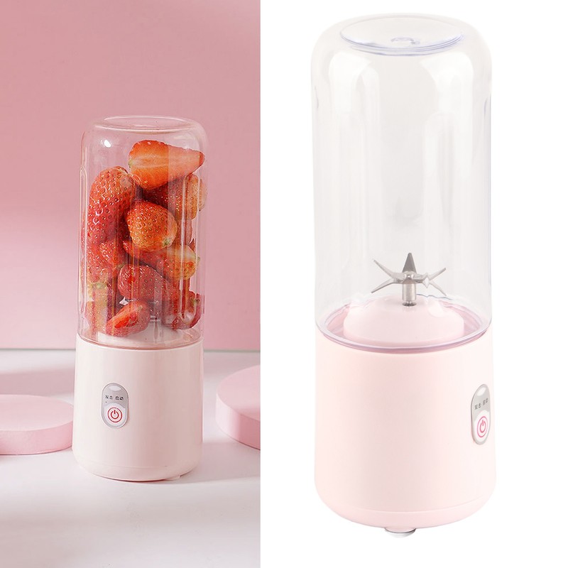 Juicer Machine Portable 500ml Mini Pink Juice Extractor 6 Leaf