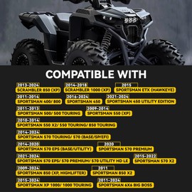 KUAFU ATV Winch Mount Compatible with 2009-2024 Sportsman ETX 400 450 500 550 570 800 850 XP 1000 6x6 Scrambler 850 1000 Winch Mount Bracket with 4-Hole or 2-Hole