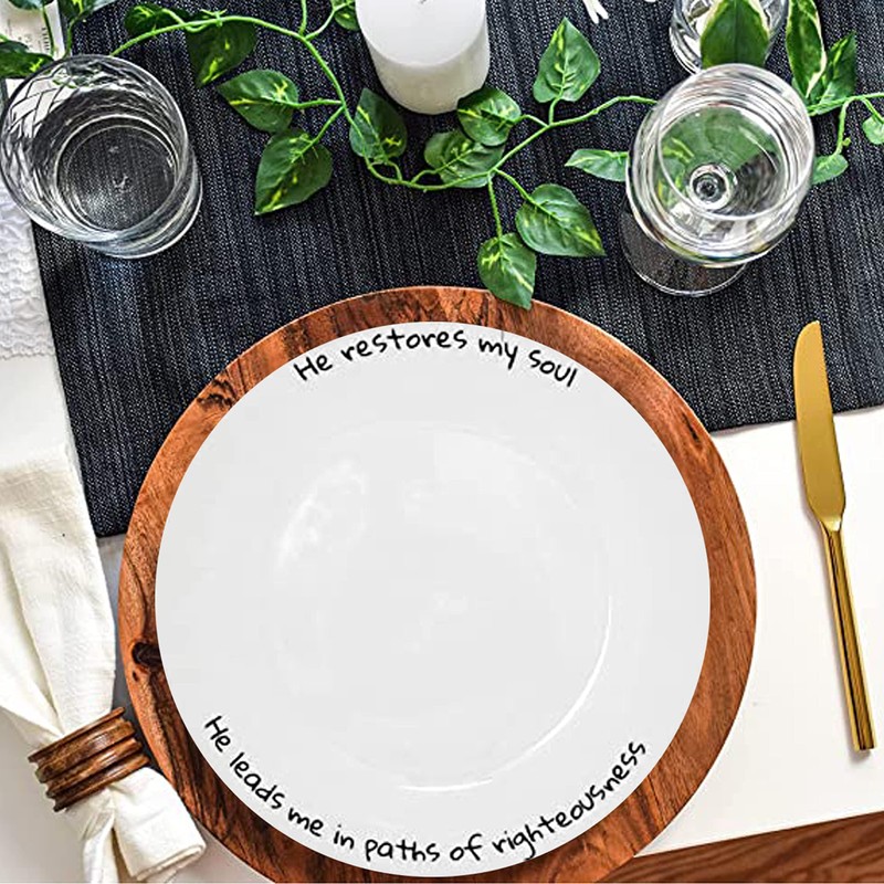 ChitChat Ware Porcelain Dinner Plates, 4Pcs White Round Dessert or