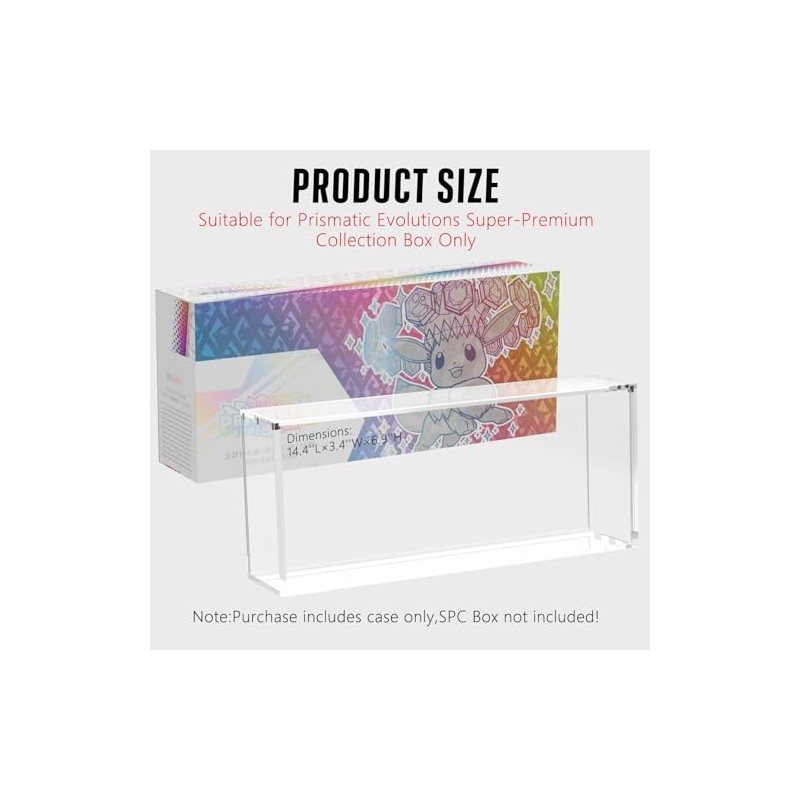 Prismatic Evolutions SPC Box Acrylic Display Case, SPC Protector Case,