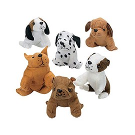 Fun Express Realistic Plush Dogs (Set of 12 Stuffed Dogs)