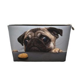 DITXIT Cute Pug Dog Print Cosmetic Bag Travel Makeup Bag Organizer Toiletry Bag with Zipper Storage Pouch Coin Purse Brushes for Women Girls Gifts