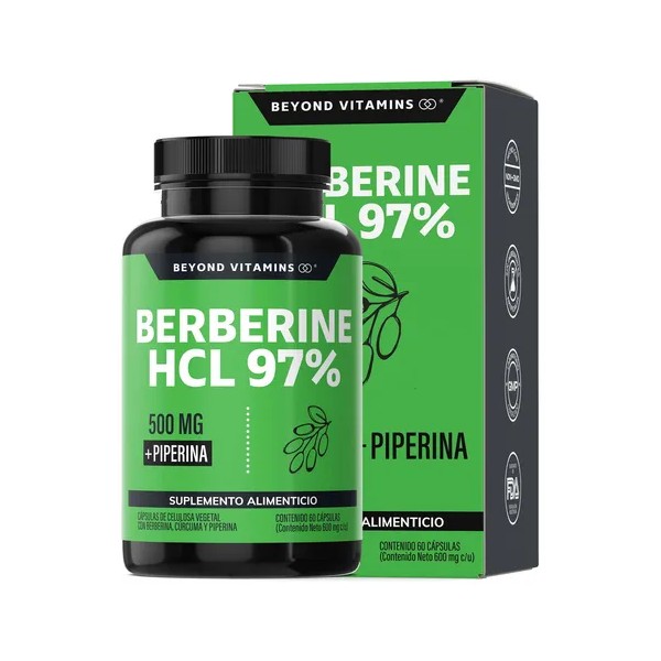 Berberina Hcl 97% | 500mg De Berberina Clorhidrato, Potenciado Con